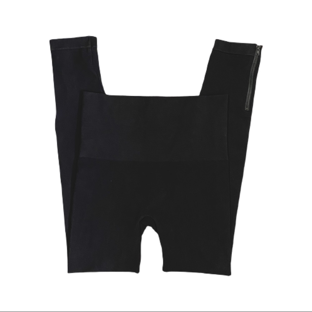 Spanx Black Seamless Legging with Side Zip Sz L